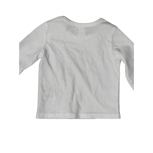 Nordstrom Long Sleeves T-Shirt Embroidered Logo Crew Neck Solid White 3 Mos NWOT - Picture 5 of 7